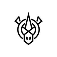 Rhino Head Logo made with lines. Suitable For All Business. vector