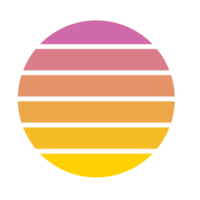 Sonnenuntergang Retro-Vintage-Farbe png