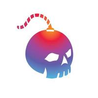 Dynamite Skull Vector Design with Modern Gradient, Skeleton Vector Can be Use for Logo, Icon or Apparel