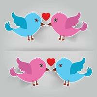 birds in love vector