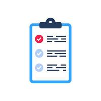 Clipboard with checklist icon vector