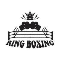 logotipo del ring de boxeo, diseño de ilustración vectorial de iconos vector
