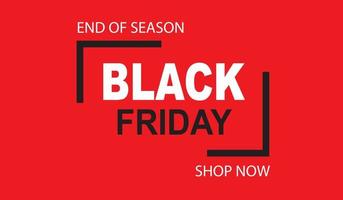 Black friday sale sign on red background vector