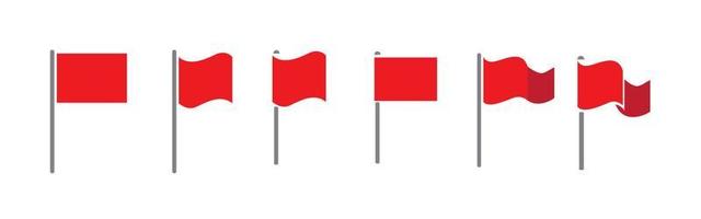 Red flag icon on white background, vector