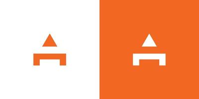 A table initial logo design unique and simple vector