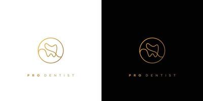 diseño de logotipo de dentista profesional moderno y elegante vector