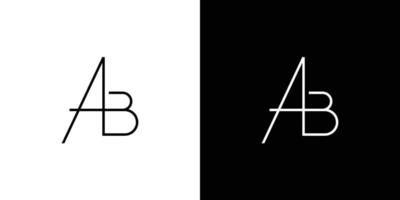 moderno y elegante diseño de logotipo de iniciales ab 2 vector