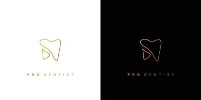 diseño moderno y elegante del logotipo de dentista profesional 2 vector