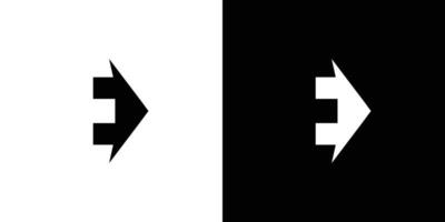 Modern and powerful Letter E and move symbol combination logo design vector