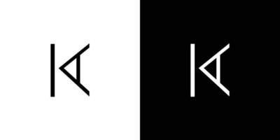 Modern and unique letter KA initials logo design vector