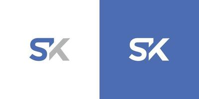 Modern and strong letter SK initials logo design 2 vector