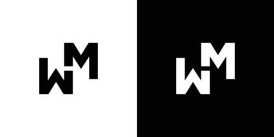 Modern and strong letter WM initials logo design vector