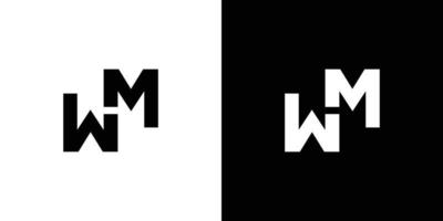 Modern and strong letter WM initials logo design vector
