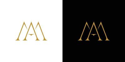 The initials logo letter AM is elegant and luxurious design vector