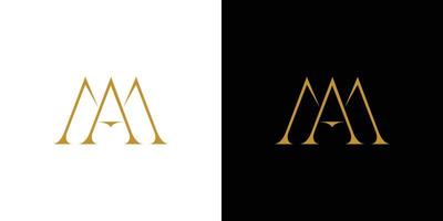 The initials logo letter AM is elegant and luxurious design vector