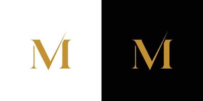 The initials logo letter MV is elegant and luxurious design vector