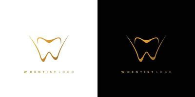 W letter tooth logo design is unique and attractive vector