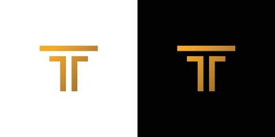 Modern and strong letter T initials logo design vector