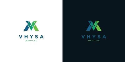 VM letter initial logo design sophisticated and modern vector