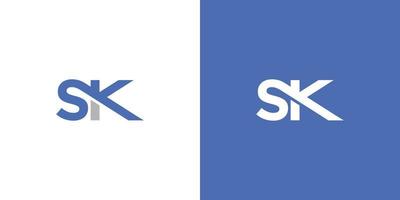 diseño moderno y fuerte del logotipo de las iniciales de la letra sk vector