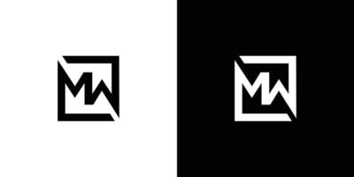 diseño moderno y fuerte del logotipo de las iniciales mw de la letra vector