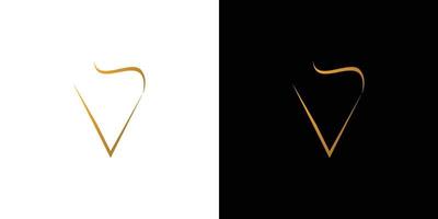 The initials logo letter VS is elegant and luxurious design vector