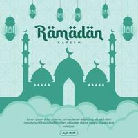 ramadan banner illustration in flat design vector