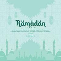 ramadan banner illustration in flat design vector