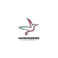 humming bird line logo template logo color vector