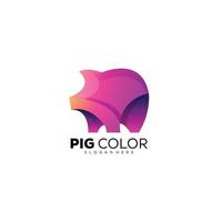 pig design colorful logo template vector