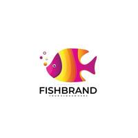 fish logo design gradient color illustration vector