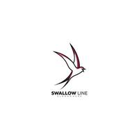 swallow line logo design illustration color vector