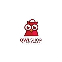 owl shop design illustration template vector logo