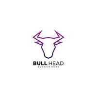 head bull design line art logo gradient color vector