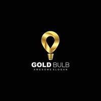 gold bulb design logo illustration icon vector