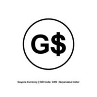 Guyana Currency, Guyanaese Dollar Icon, GYD Sign. Vector Illustration