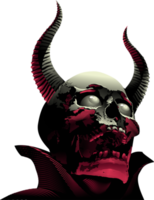 Devil skull image, Demon face horns png