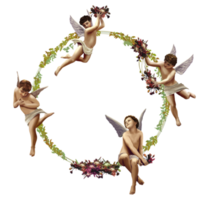 angeli squillo, san valentino giorno cherubino angelo, Cupido, etichetta, immaginario carattere, fiore squillare png