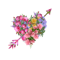 fleur coeur clipart, coeur floral, coeur png