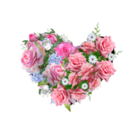 fleur coeur clipart, coeur floral, coeur png