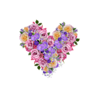 clipart de coração de flor, coração floral, coração png