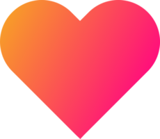 ícone de coração em cores gradientes. ilustração de sinais de amor. png