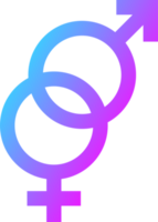 Symbolsymbole für das Geschlecht. Illustration der Zeichen für die Gleichstellung der Geschlechter. png