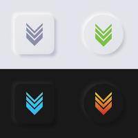 conjunto de iconos de flecha, diseño de interfaz de usuario suave de botón de neumorfismo multicolor para diseño web, interfaz de usuario de aplicación y más, botón, vector. vector