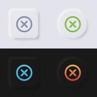 Cross icon set, Multicolor neumorphism button soft UI Design for Web design, Application UI and more, Button, Vector. vector