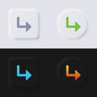 conjunto de iconos de flecha, diseño de interfaz de usuario suave de botón de neumorfismo multicolor para diseño web, interfaz de usuario de aplicación y más, botón, vector. vector