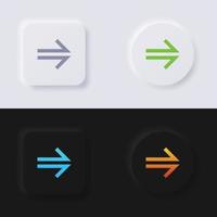 conjunto de iconos de flecha, diseño de interfaz de usuario suave de botón de neumorfismo multicolor para diseño web, interfaz de usuario de aplicación y más, botón, vector. vector