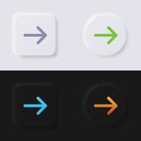 conjunto de iconos de flecha, diseño de interfaz de usuario suave de botón de neumorfismo multicolor para diseño web, interfaz de usuario de aplicación y más, botón, vector. vector