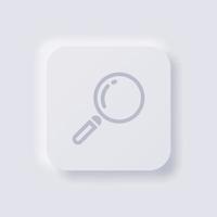 Magnifying glass icon, White Neumorphism soft UI Design for Web design, Application UI and more, Button, Vector. vector