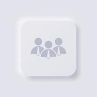 un icono de grupo de personas, diseño de interfaz de usuario suave de neumorfismo blanco para diseño web, interfaz de usuario de aplicación y más, botón, vector. vector